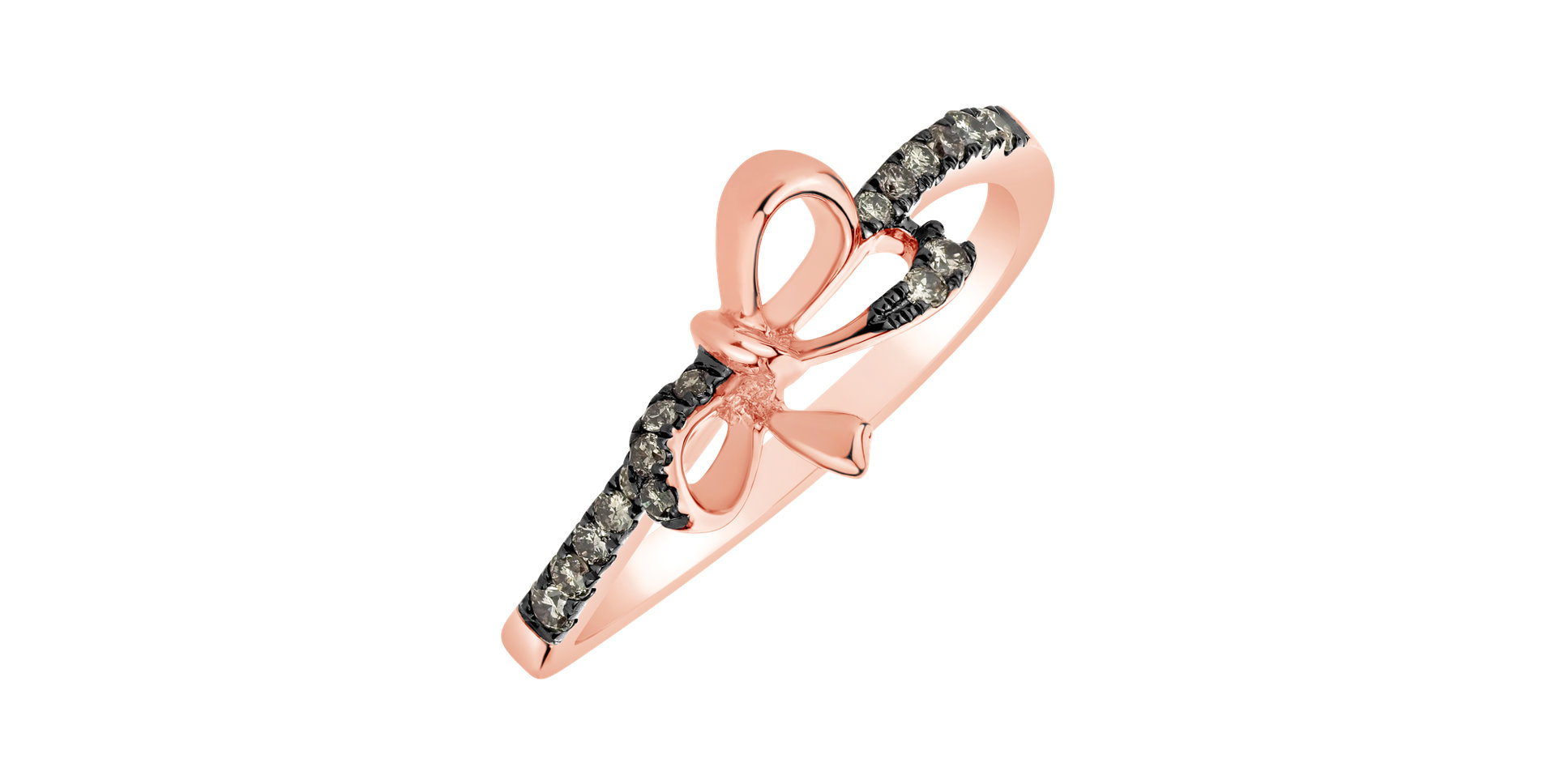 Ring with brown diamonds Shiny Ribbon