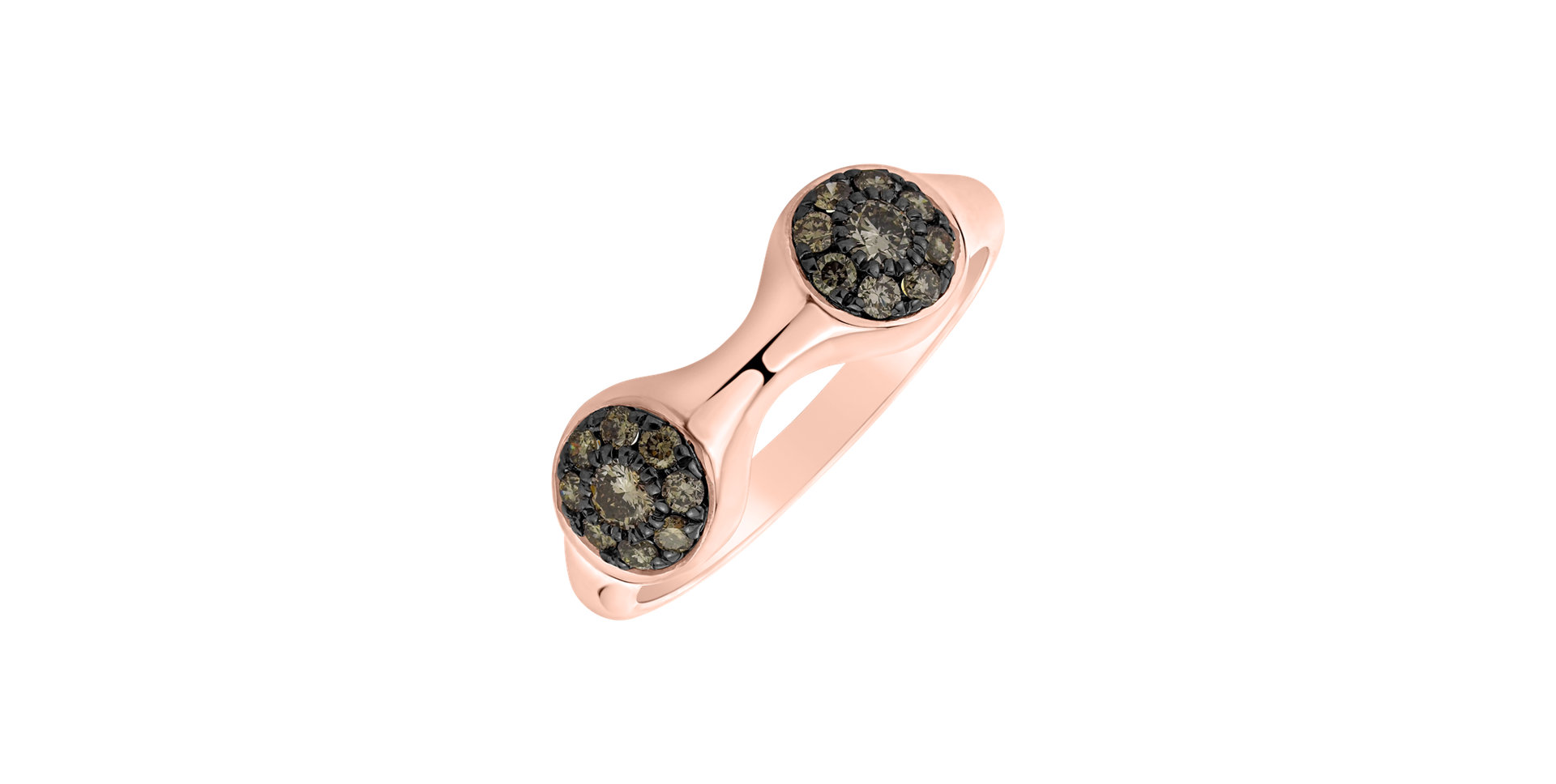 Ring with brown diamonds Space Kiss