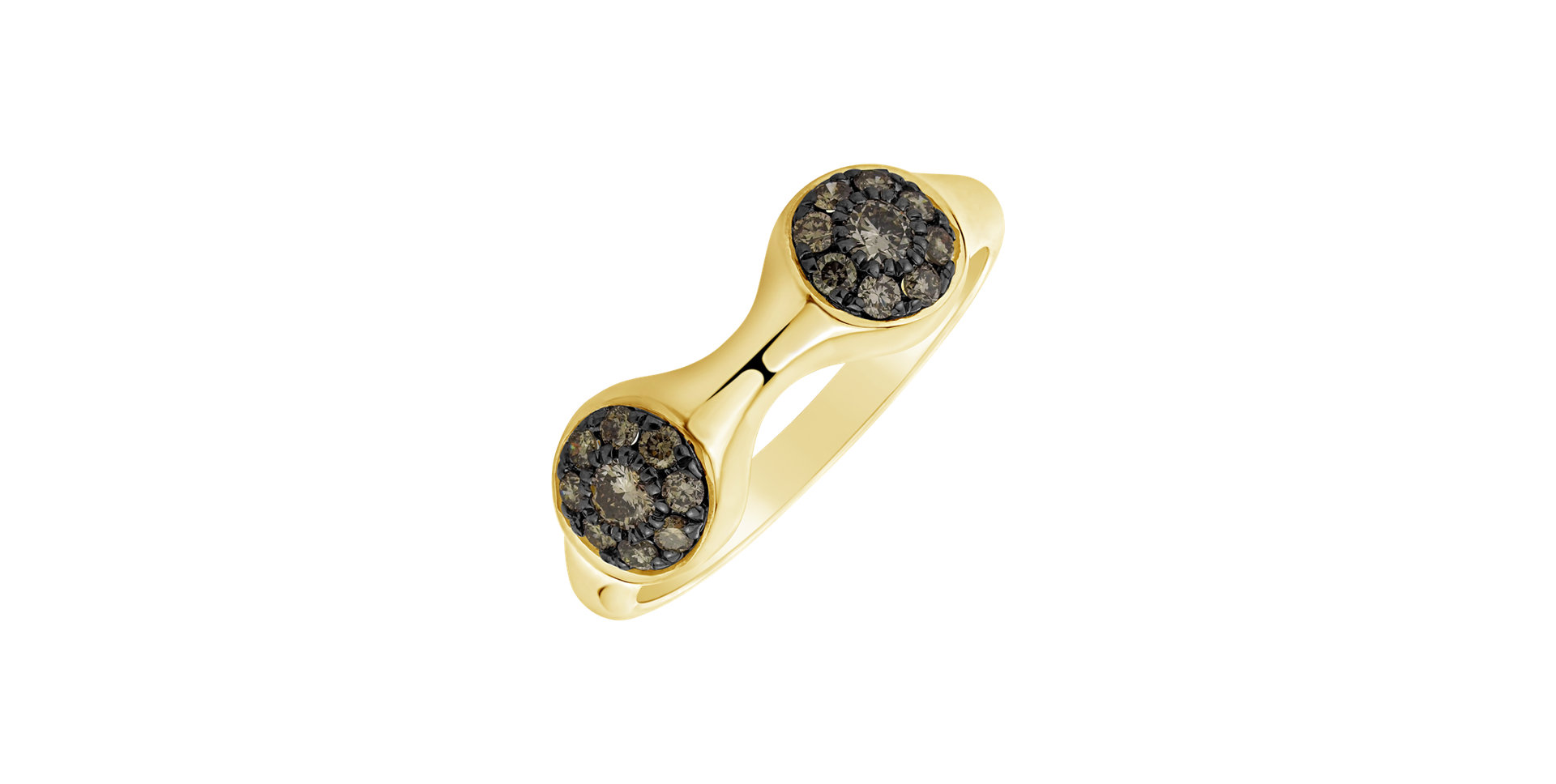 Ring with brown diamonds Space Kiss