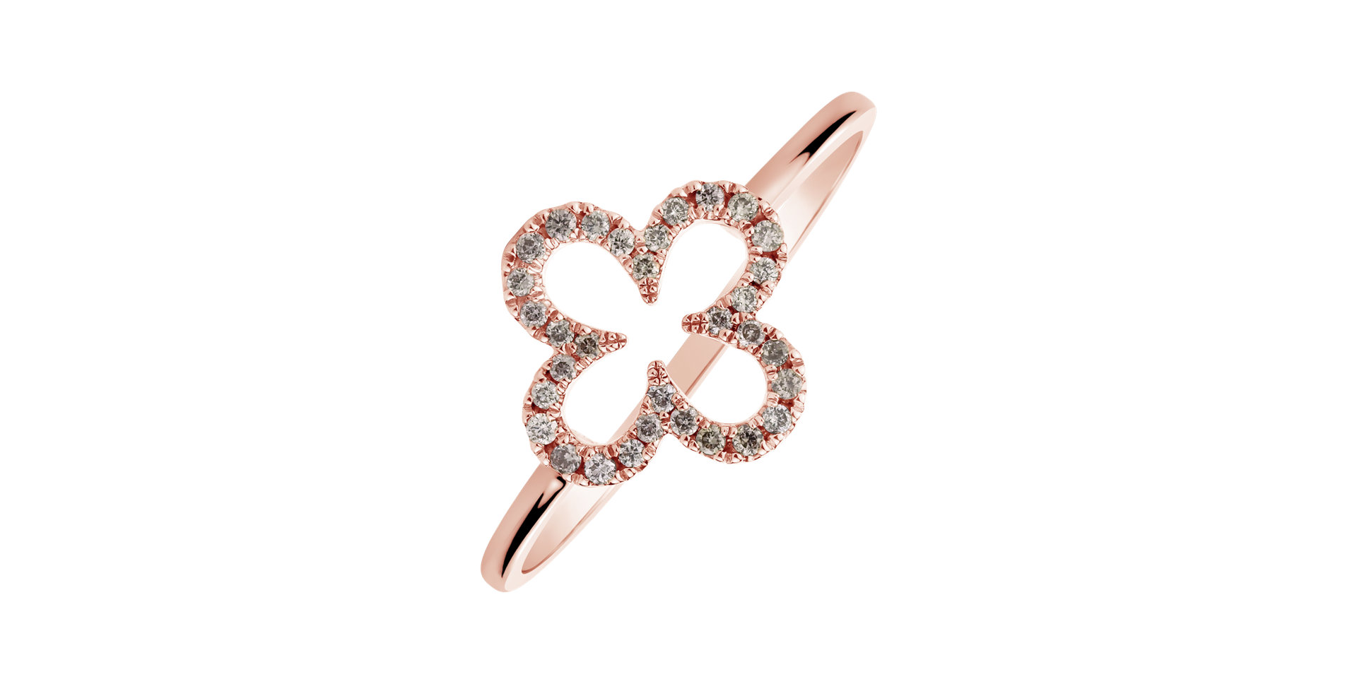 Ring with brown diamonds Glittering Petals