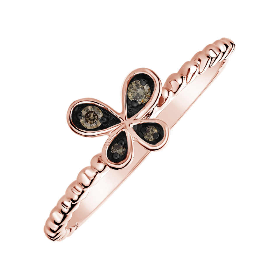 Ring with brown diamonds Butterfly