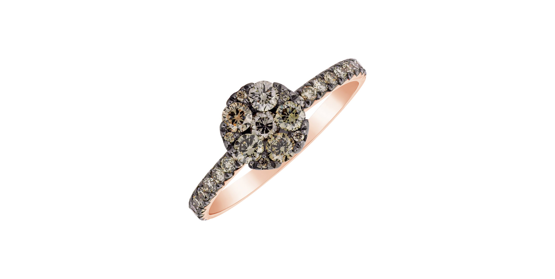 Ring with brown diamonds Sunshine Opus