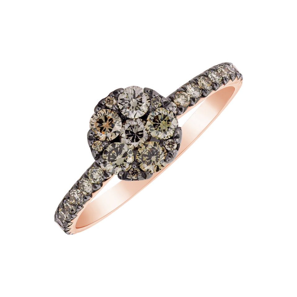 Ring with brown diamonds Sunshine Opus
