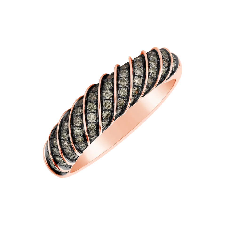 Ring with brown diamonds Precious Touch