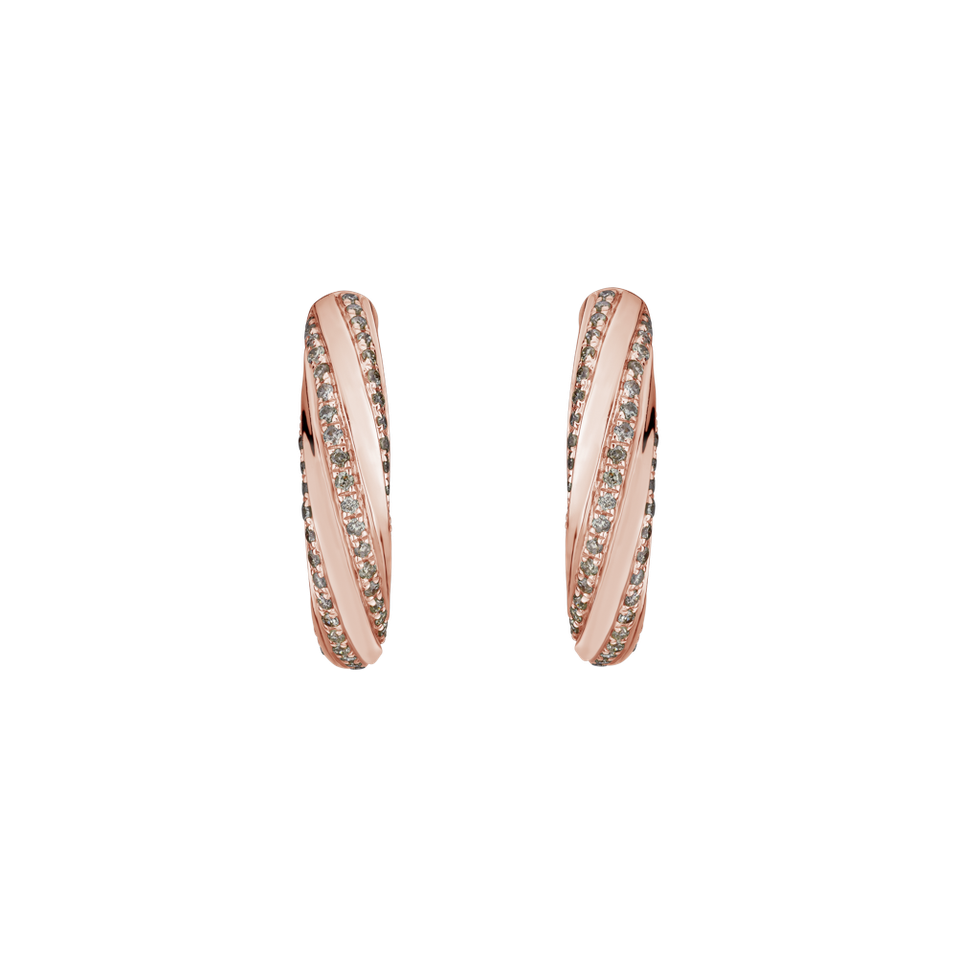 Earrings with brown diamonds Joyful Energy