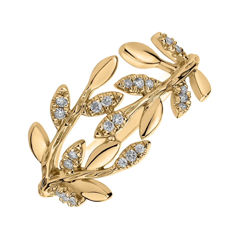 Diamond ring Heavenly Leaves