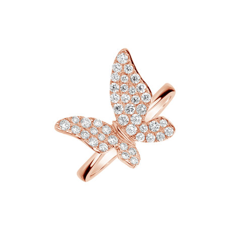 Diamond ring Graceful Butterfly
