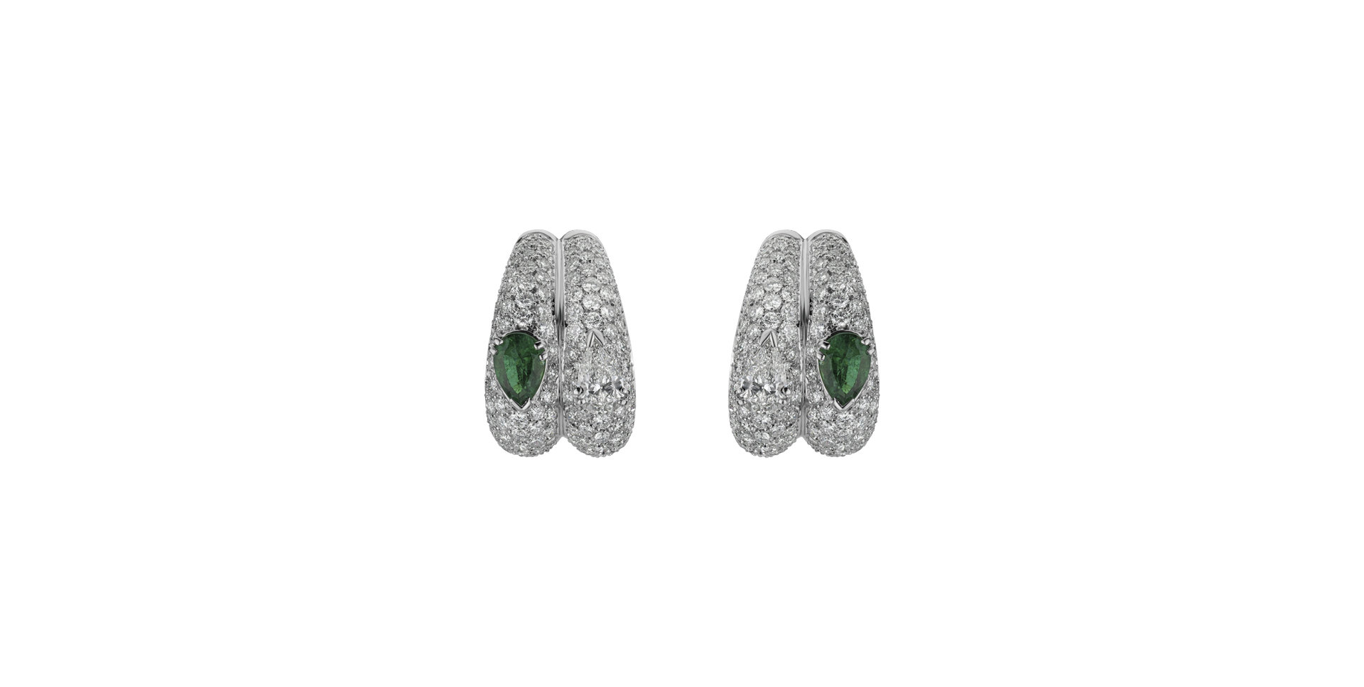 Diamond earrings with Emerald Emerald Embrace