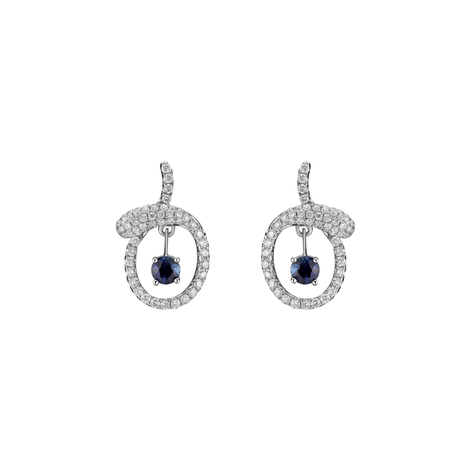 Diamond earrings with Sapphire Khloe