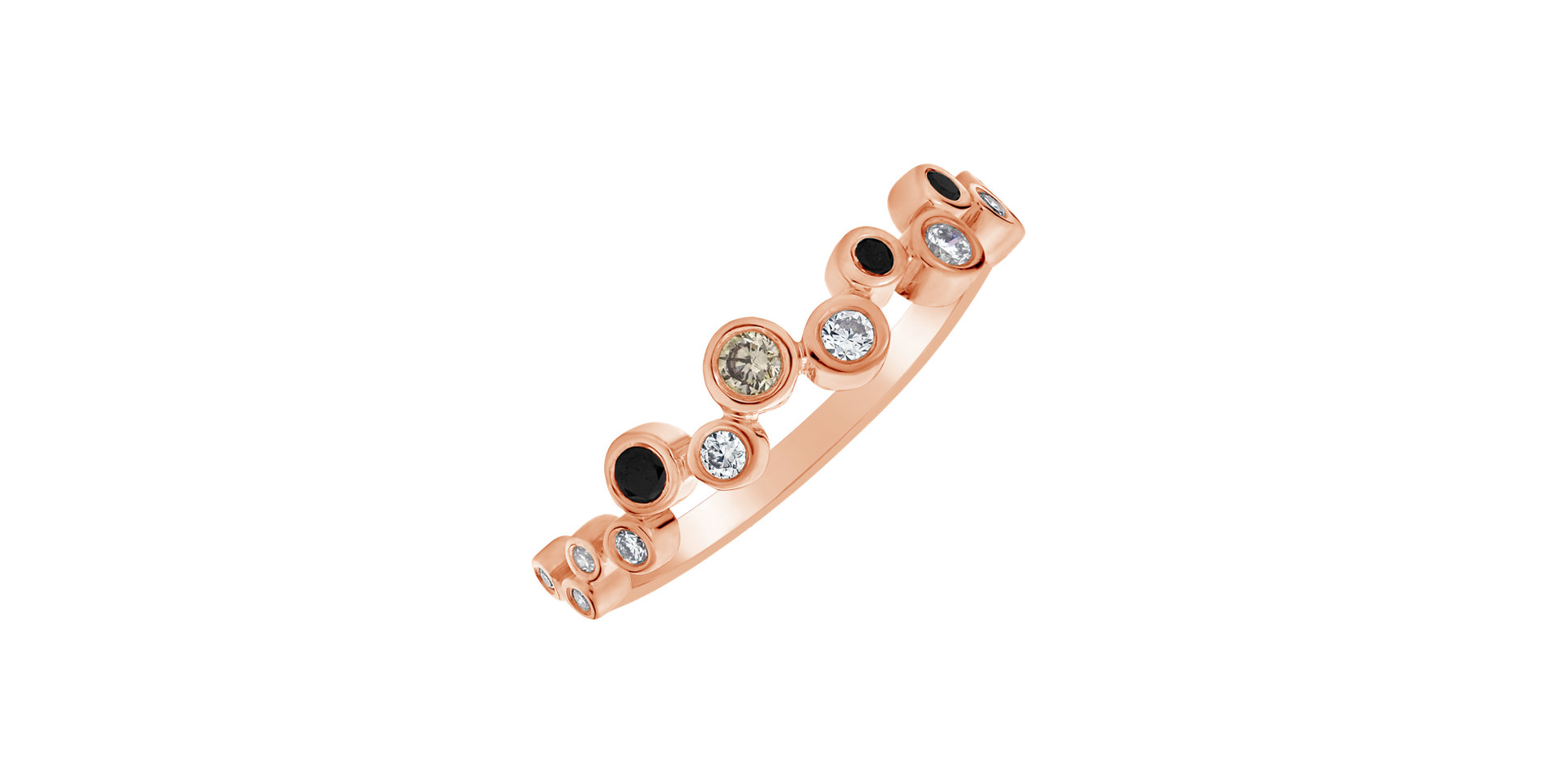 Ring with white, brown and black diamonds Virgin Tears