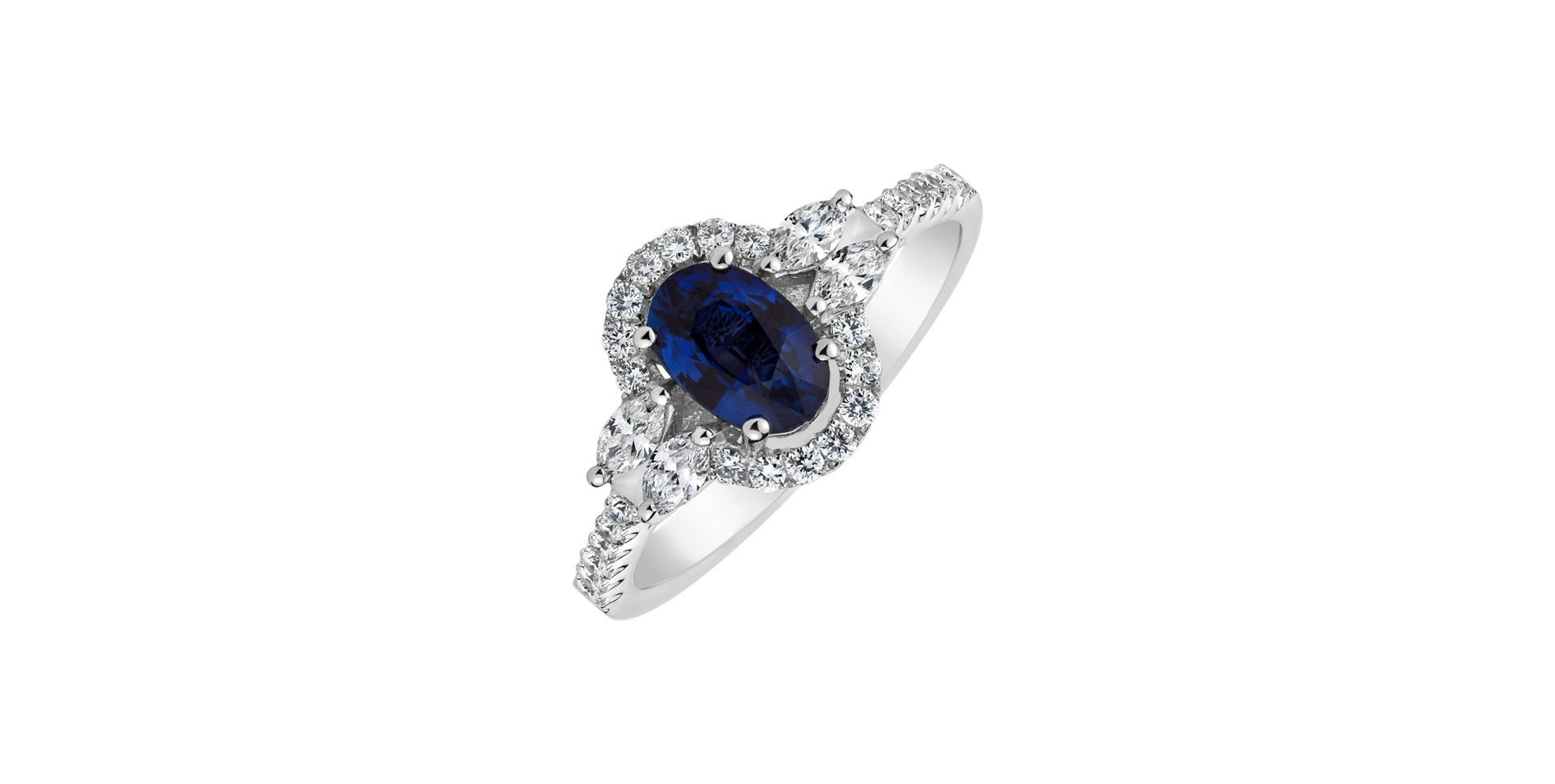 Diamond ring with Sapphire Windrunner