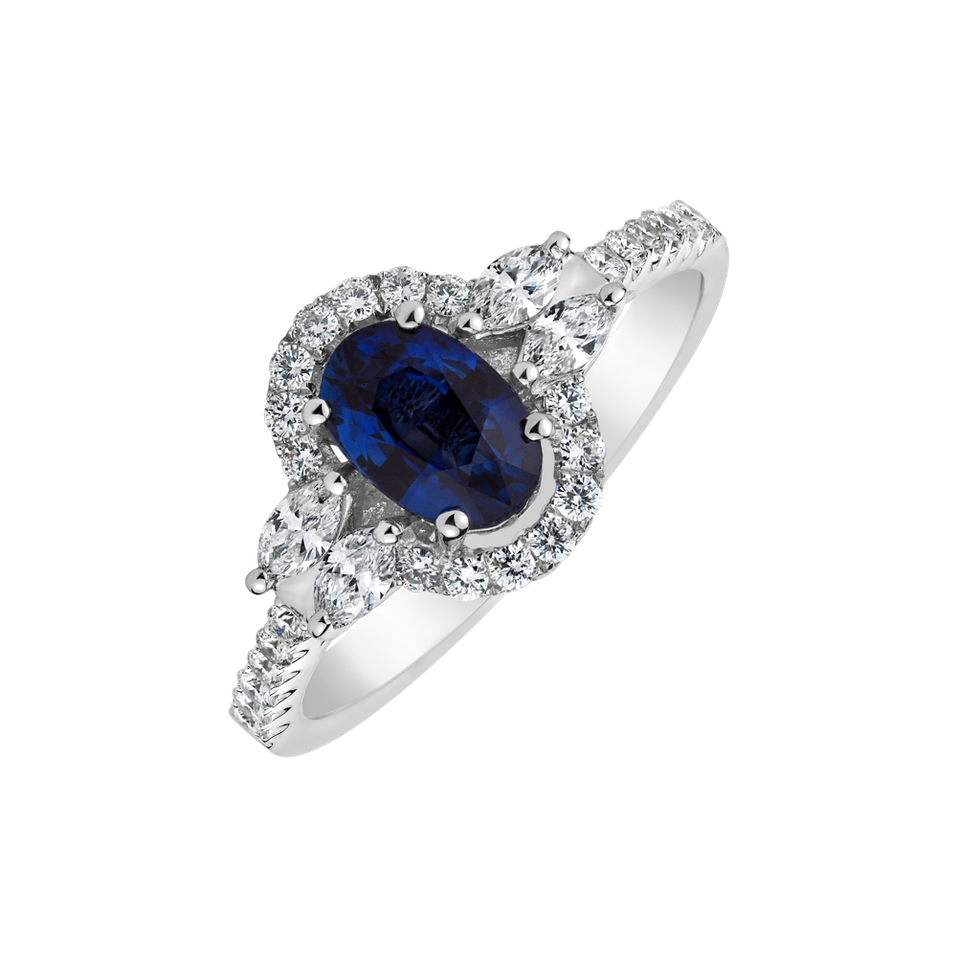 Diamond ring with Sapphire Windrunner