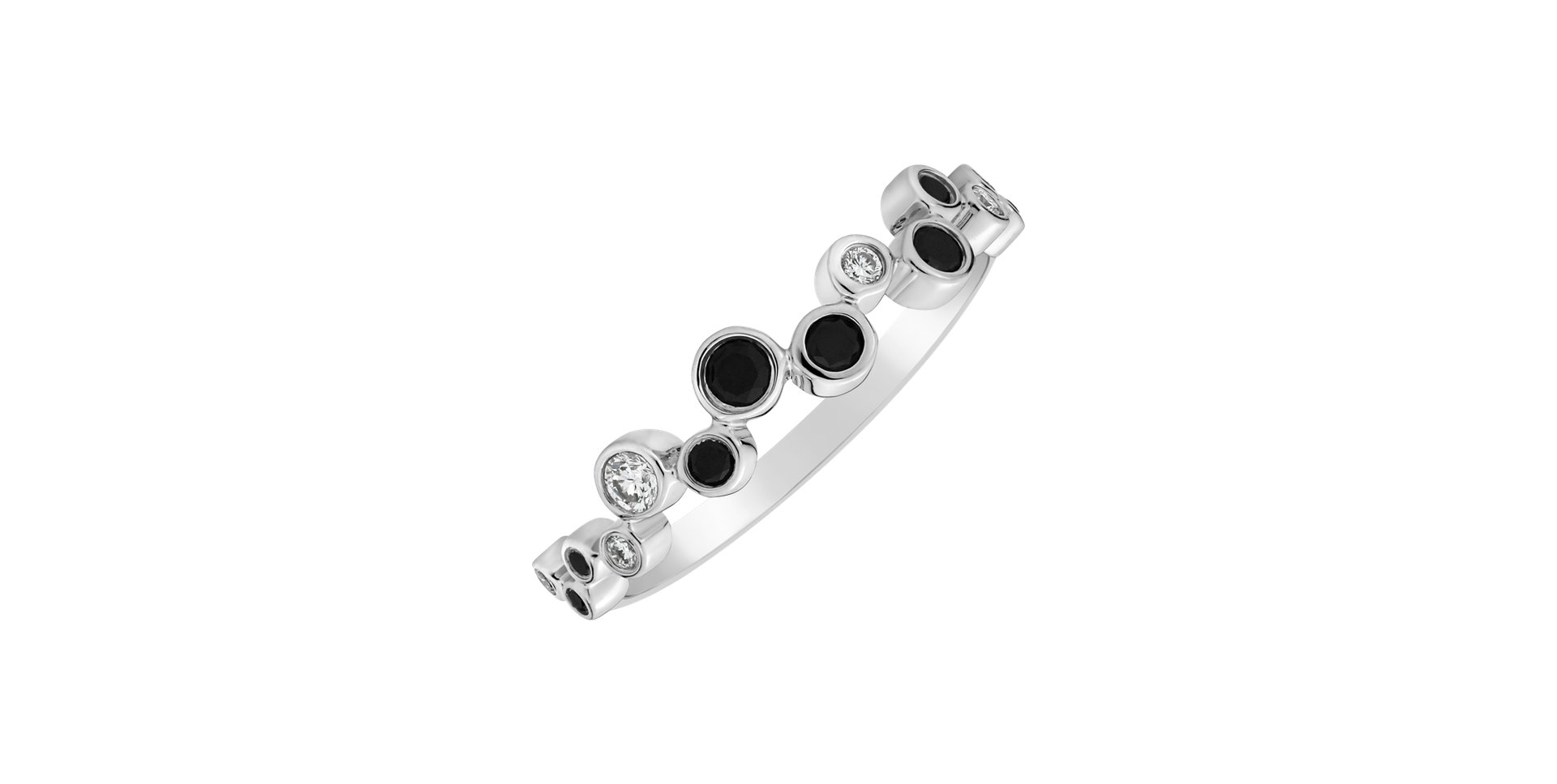 Ring with black and white diamonds Virgin Tears