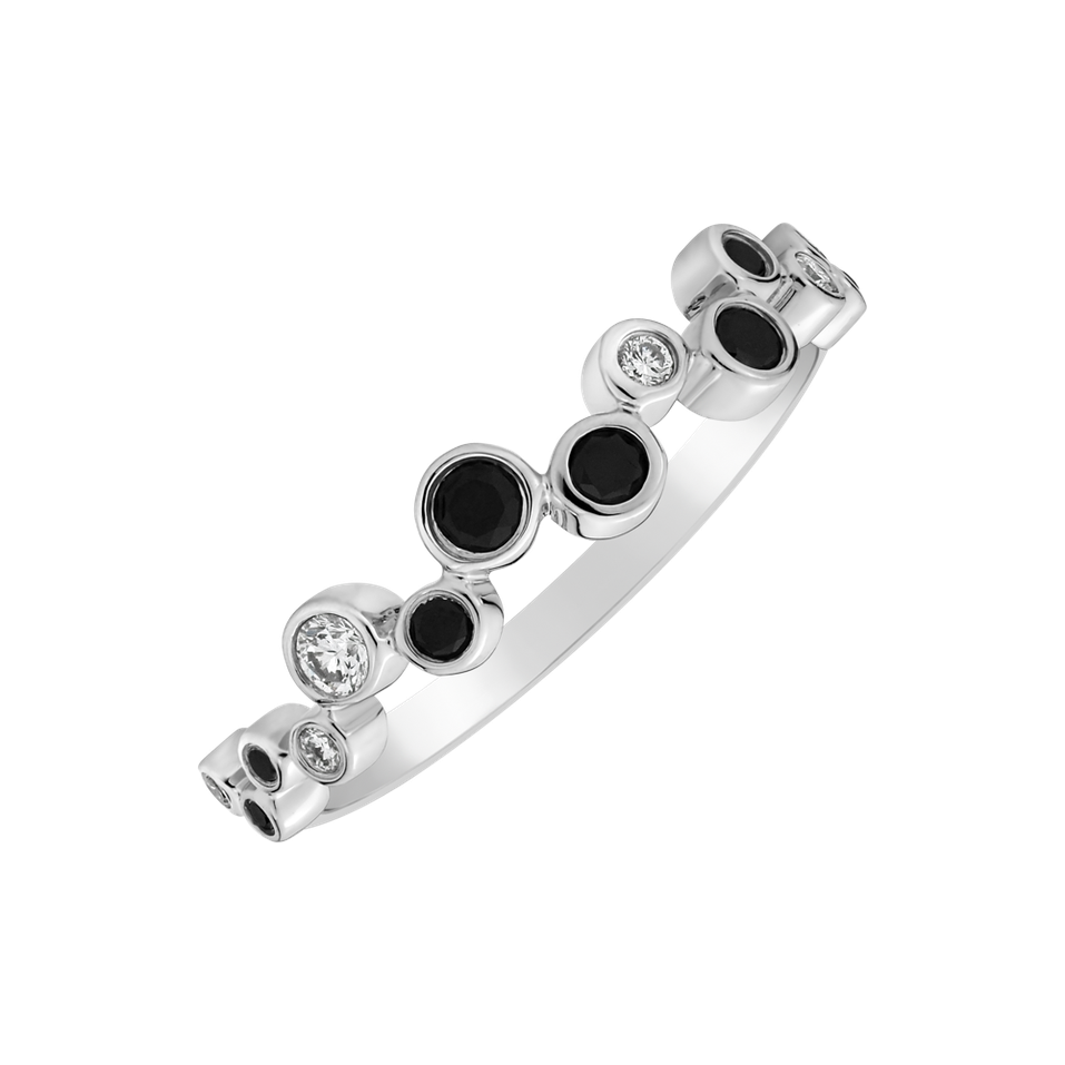 Ring with black and white diamonds Virgin Tears