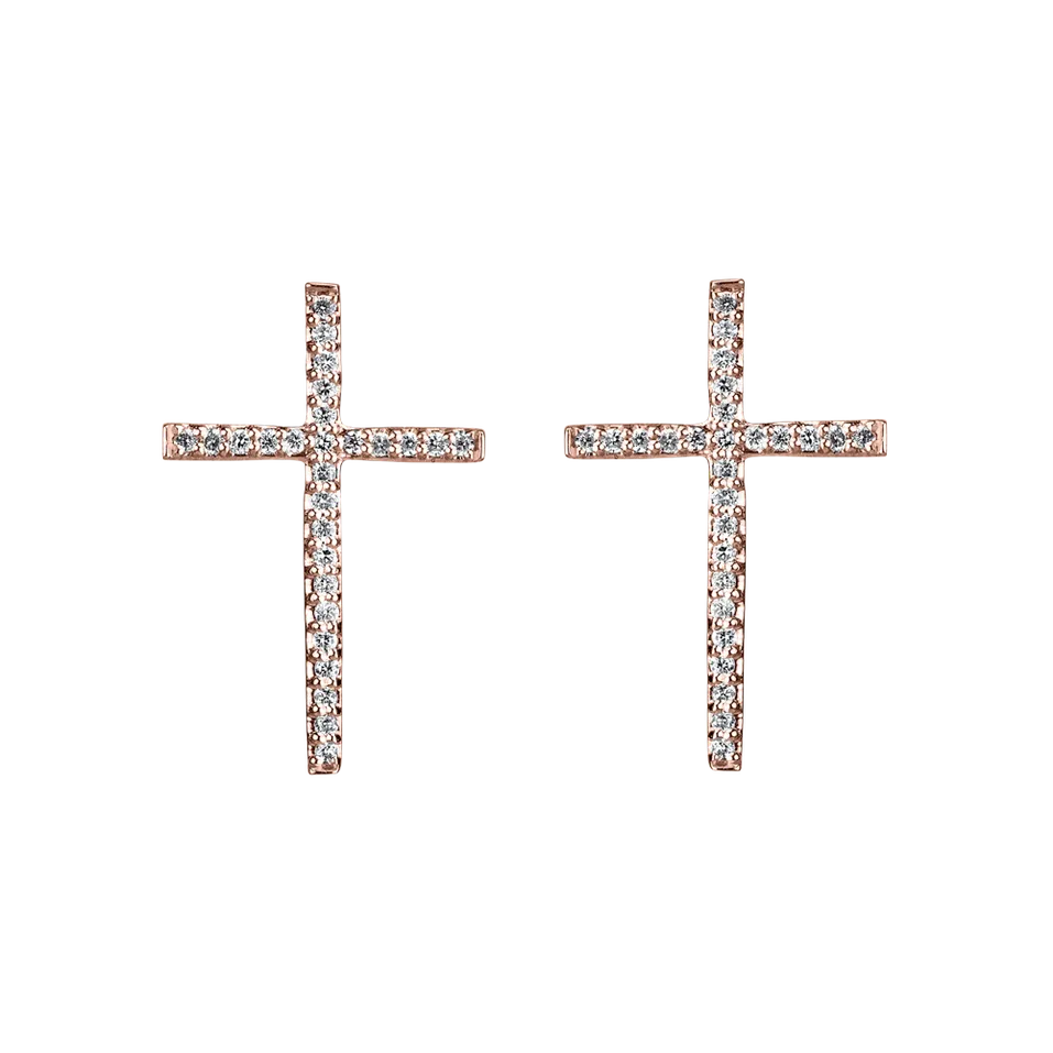 Diamond earrings Shimmering Cross