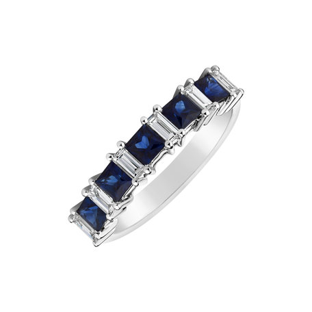 Diamond ring with Sapphire Sapphire Mosaic