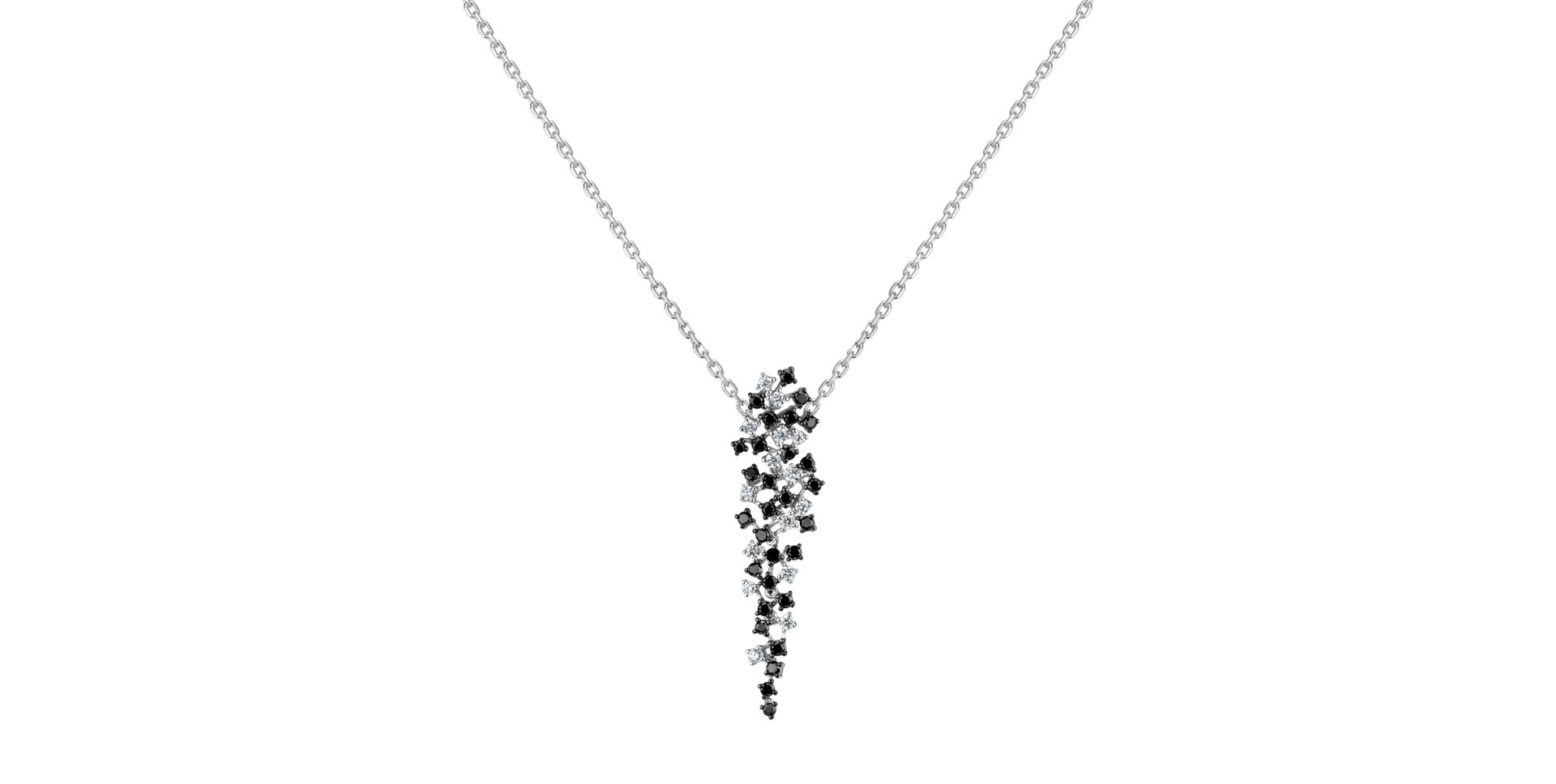 Pendant with black and white diamonds Witching Waterfall