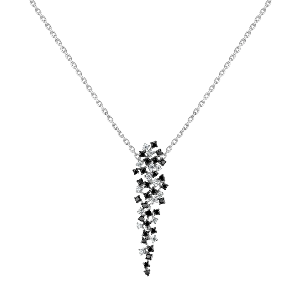Pendant with black and white diamonds Witching Waterfall