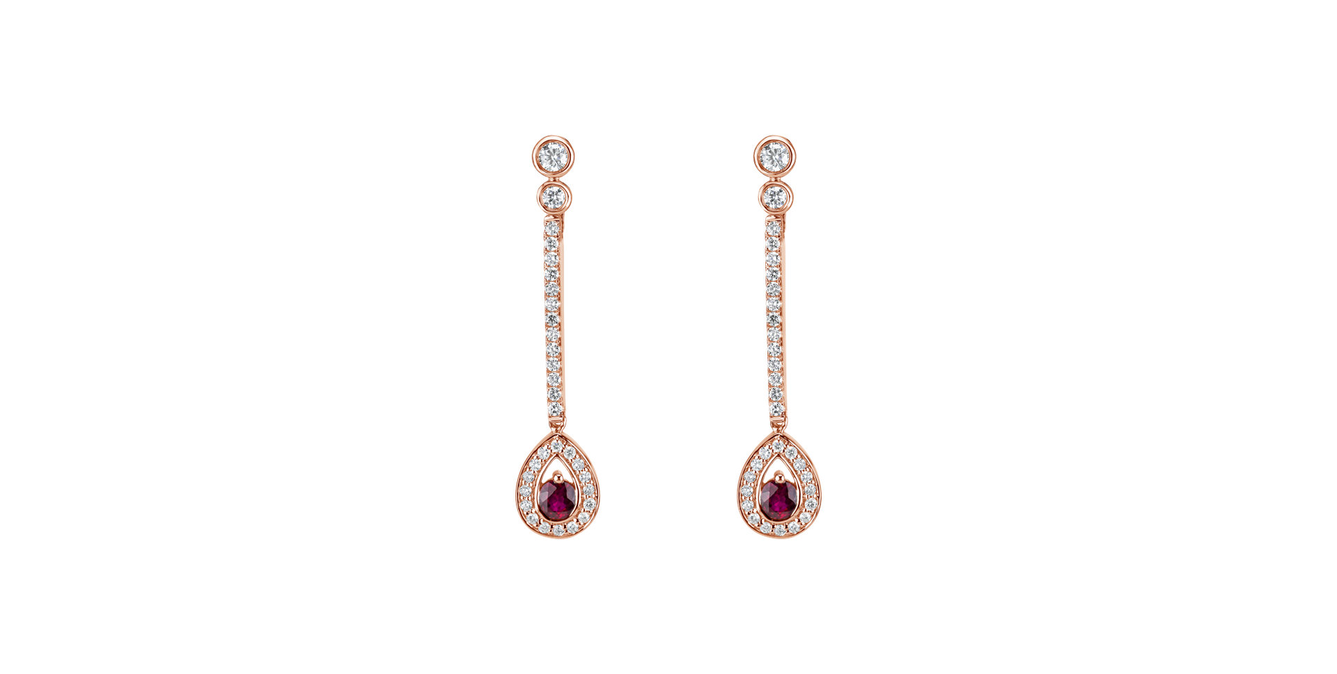 Diamond earrings with Ruby Glamour Drop