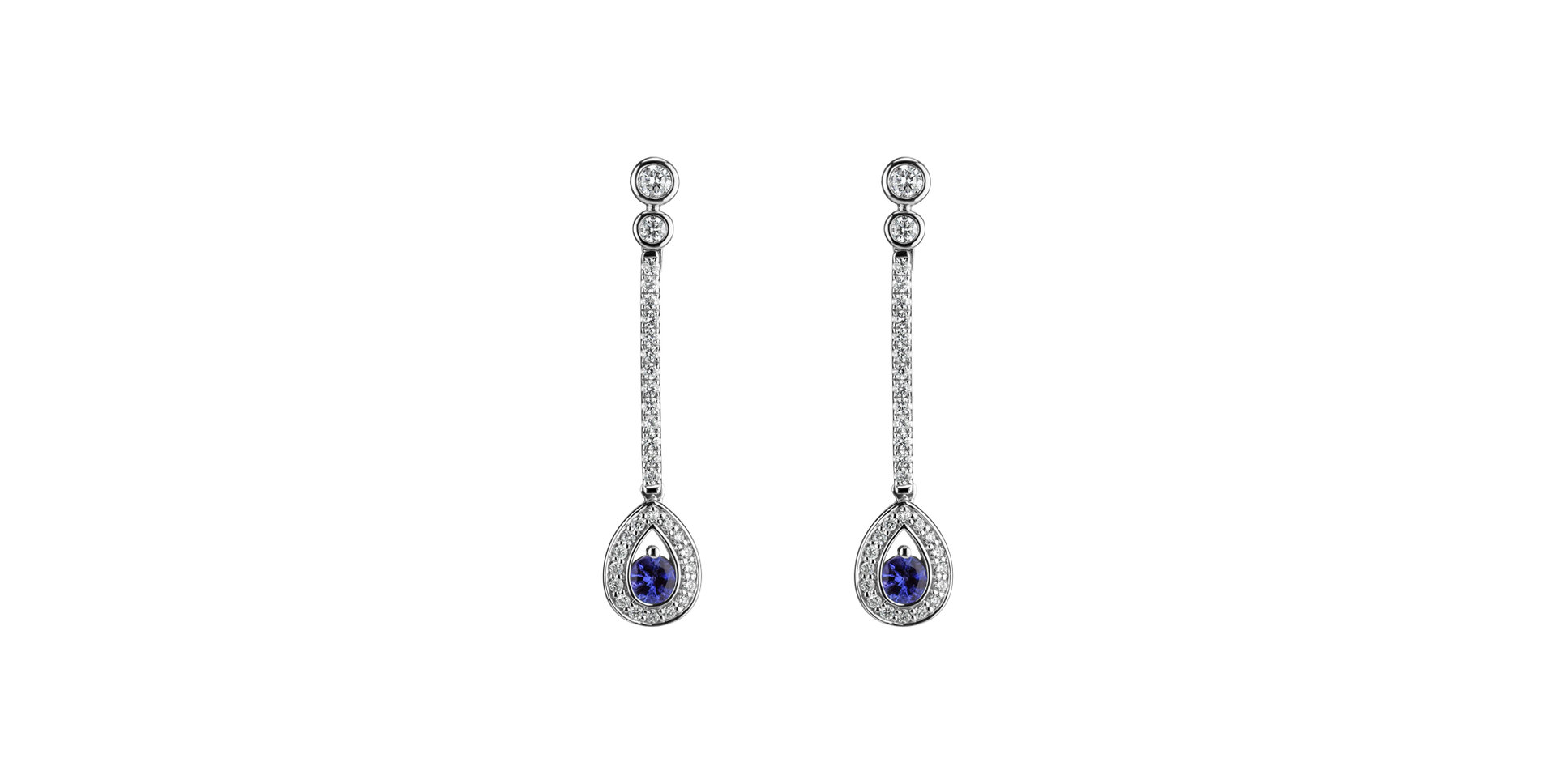 Diamond earrings with Tanzanite Glamour Drop