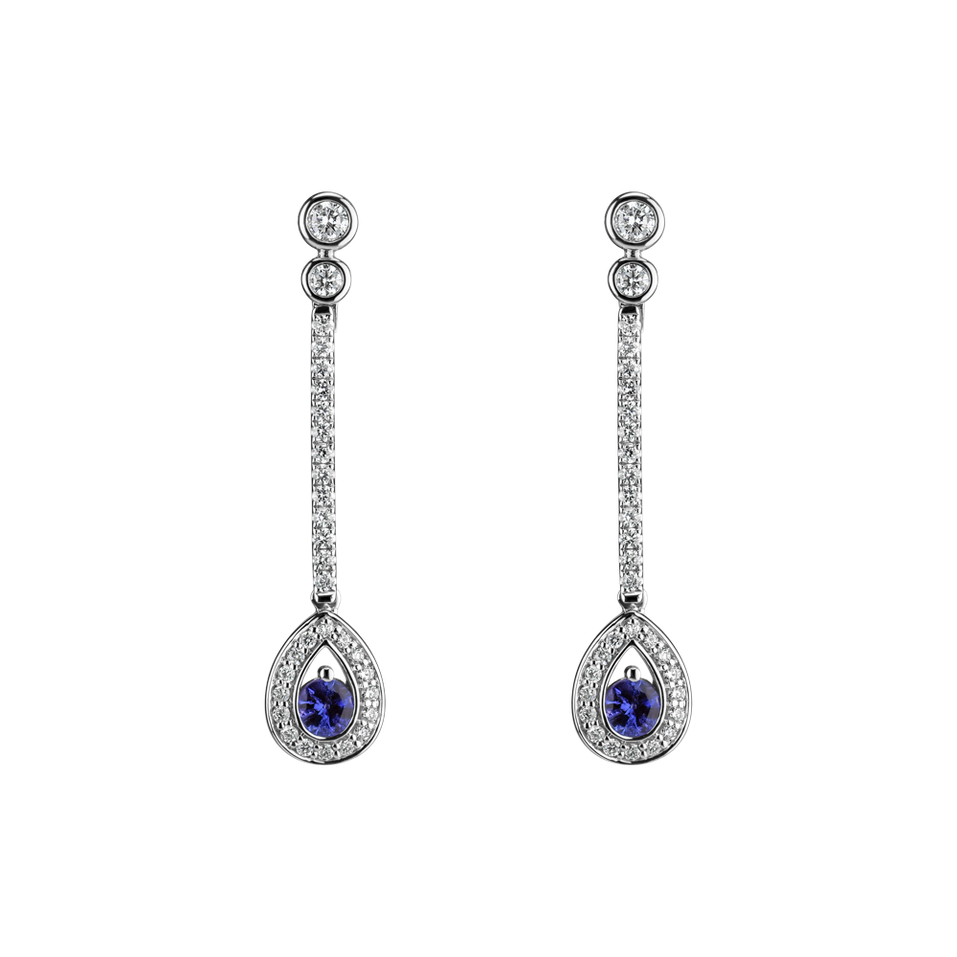 Diamond earrings with Tanzanite Glamour Drop