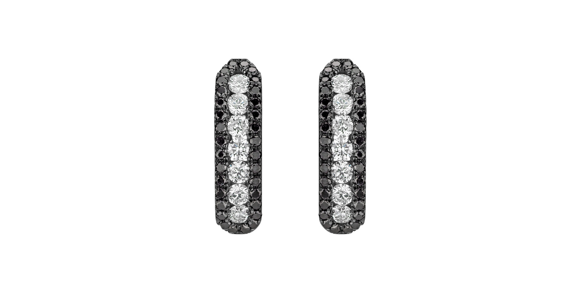 Earrings with black and white diamonds Midnight Dream