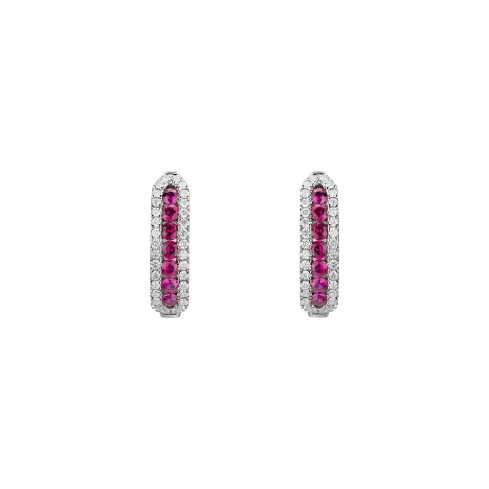 Diamond earrings with Ruby Midnight Dream