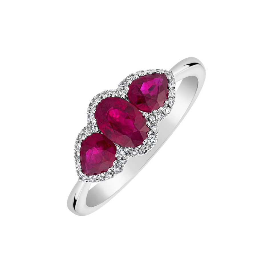 Diamond ring with Ruby Stewart Magenta