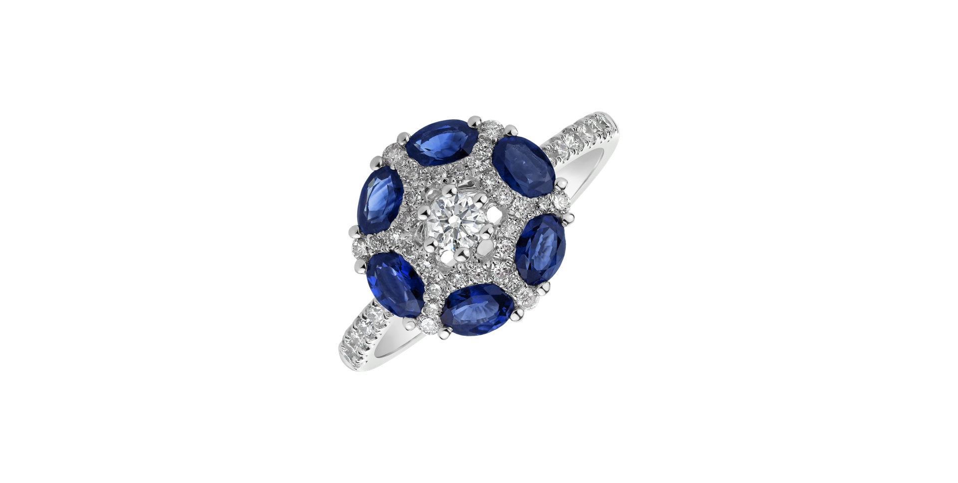 Diamond ring with Sapphire Camila