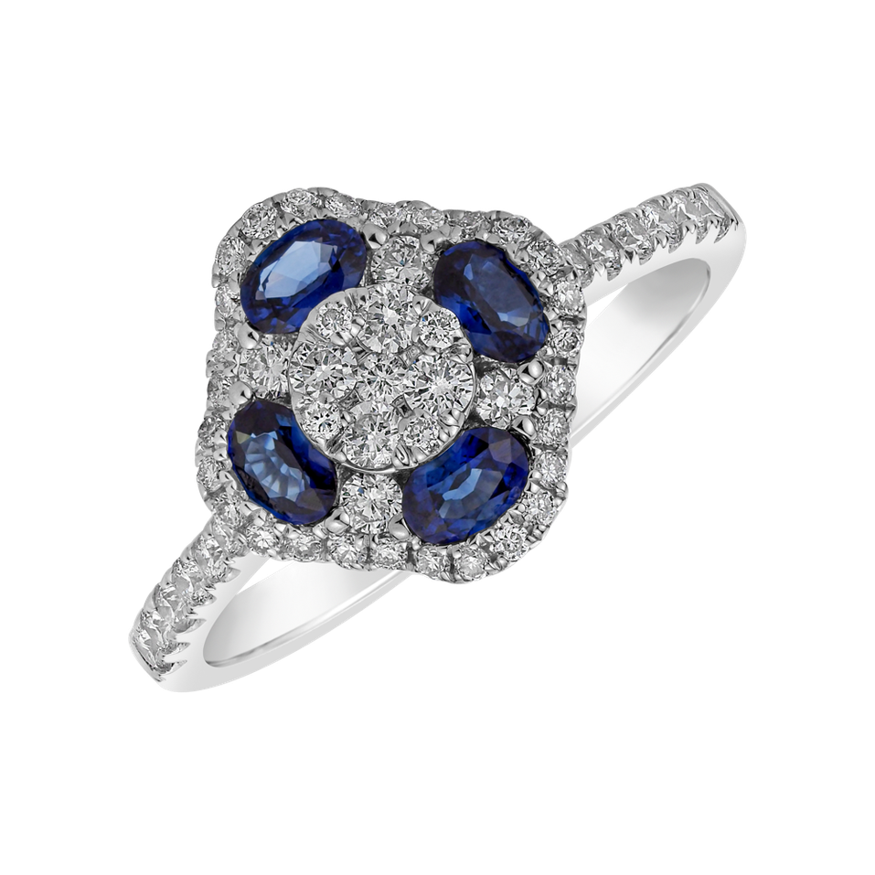 Diamond ring with Sapphire Claire