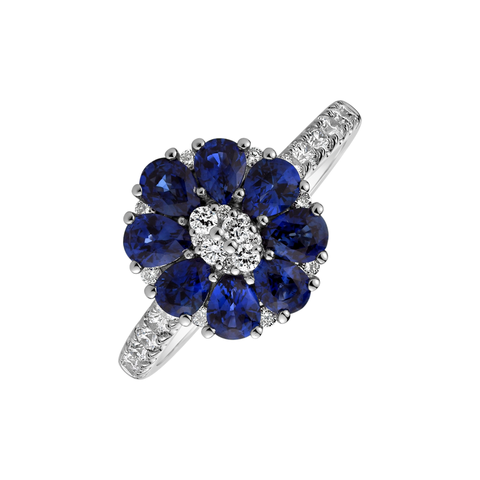Diamond ring with Sapphire Athena