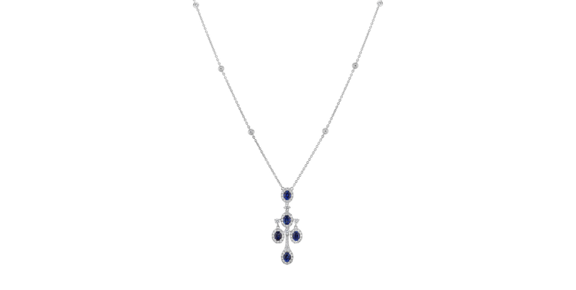Diamond necklace with Sapphire Blue Secrets