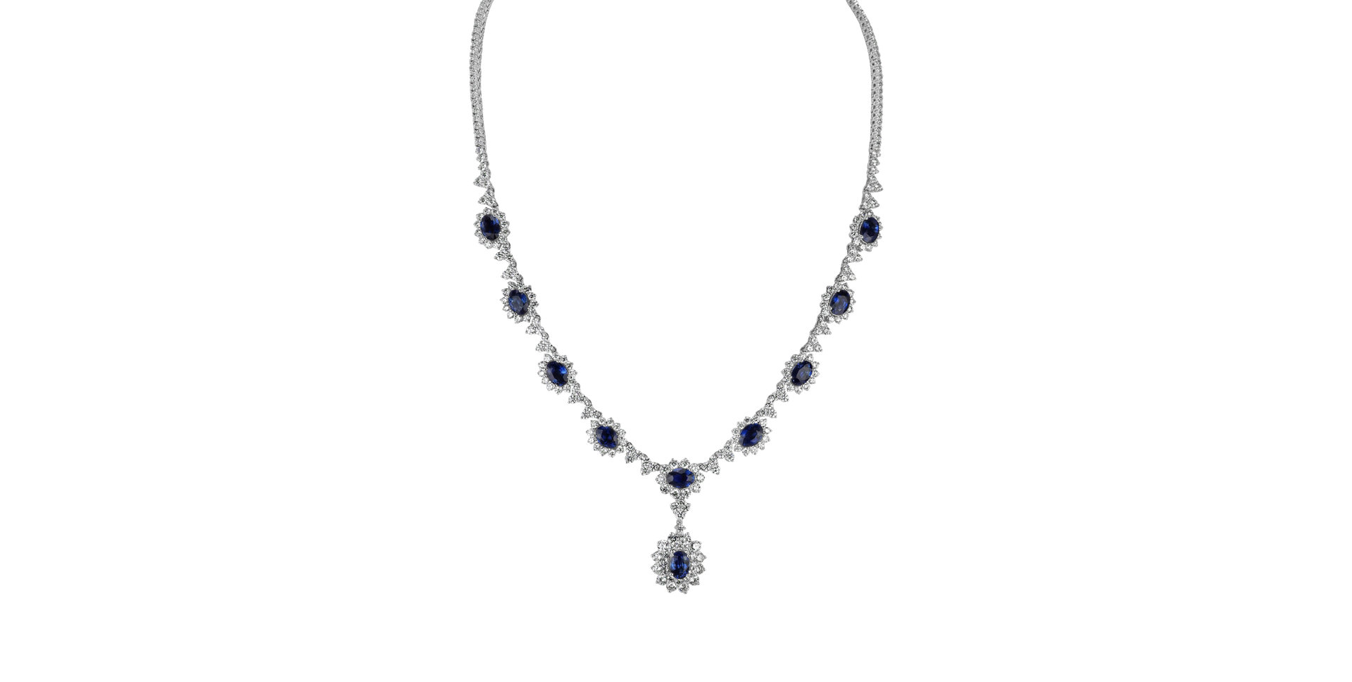 Diamond necklace with Sapphire Fantasy Allegory