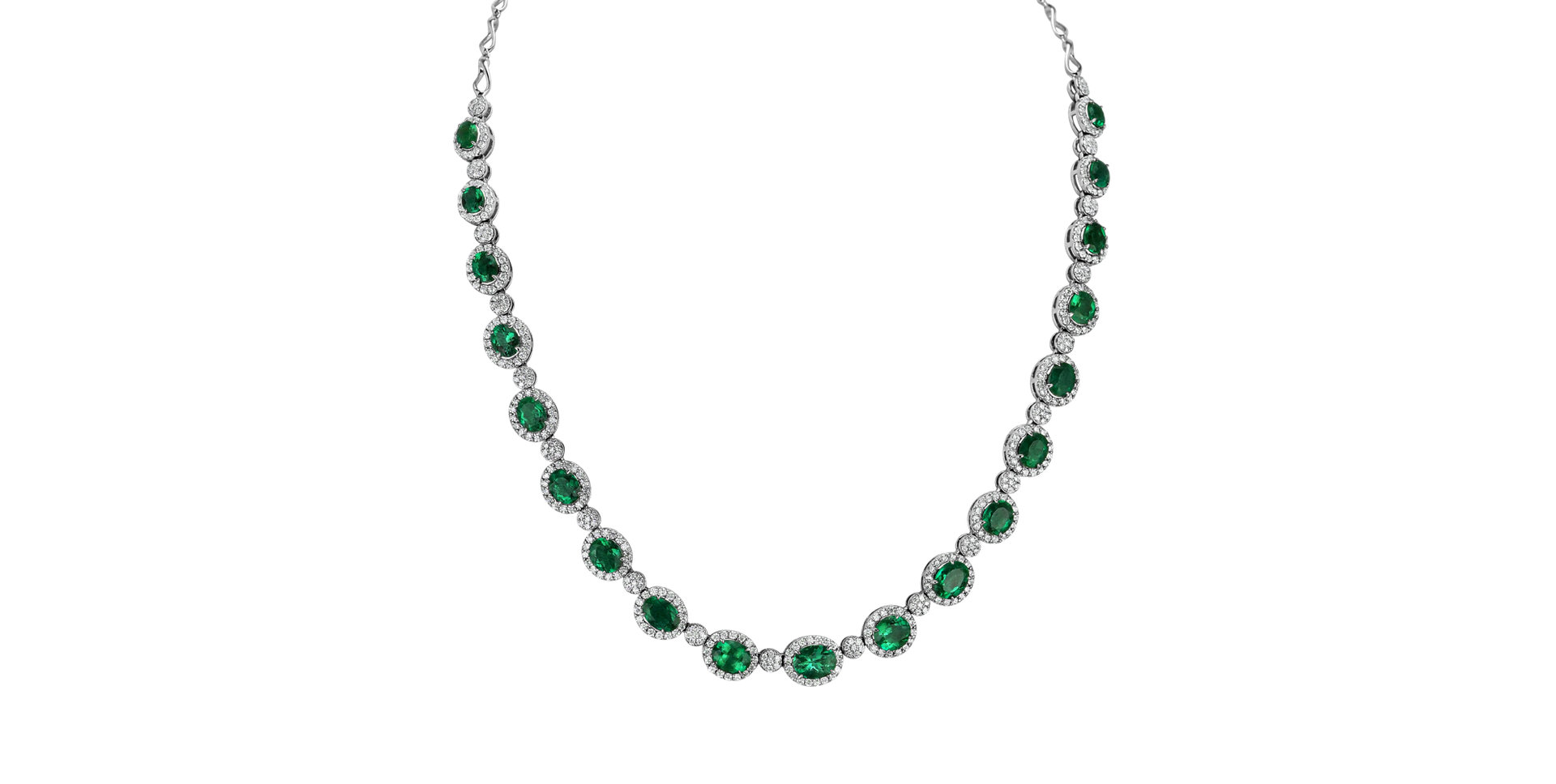 Diamond necklace with Emerald Imposant Constellation