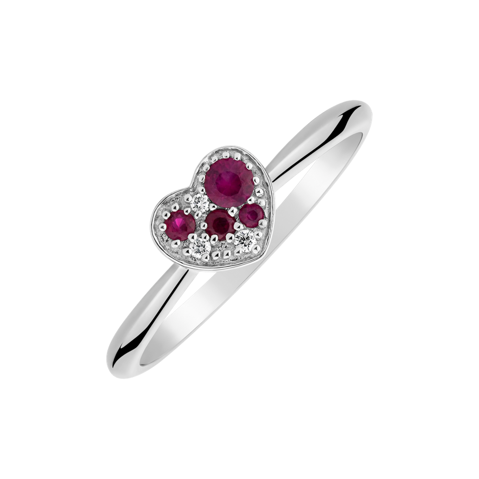 Diamond ring with Ruby First Date