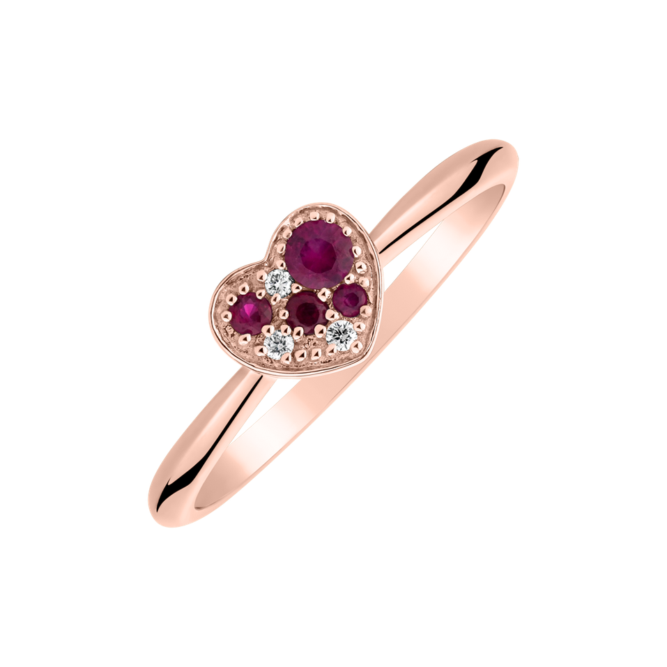 Diamond ring with Ruby First Date