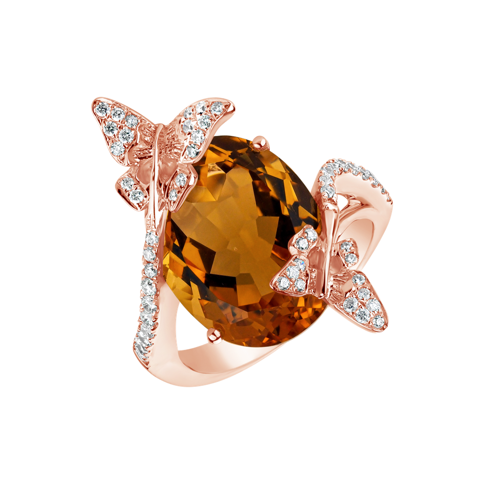 Ring with Citrine and diamonds Virgin Gem