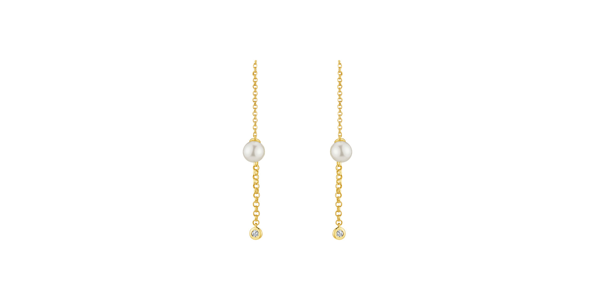 Diamond earrings with Pearl Ocean Deity