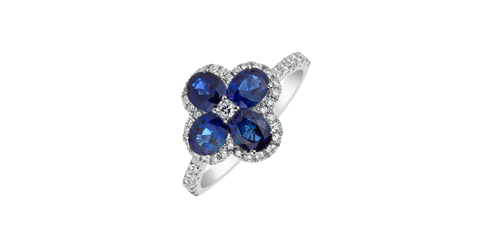 Diamond ring with Sapphire Sapphire Blossom