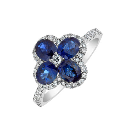 Diamond ring with Sapphire Sapphire Blossom