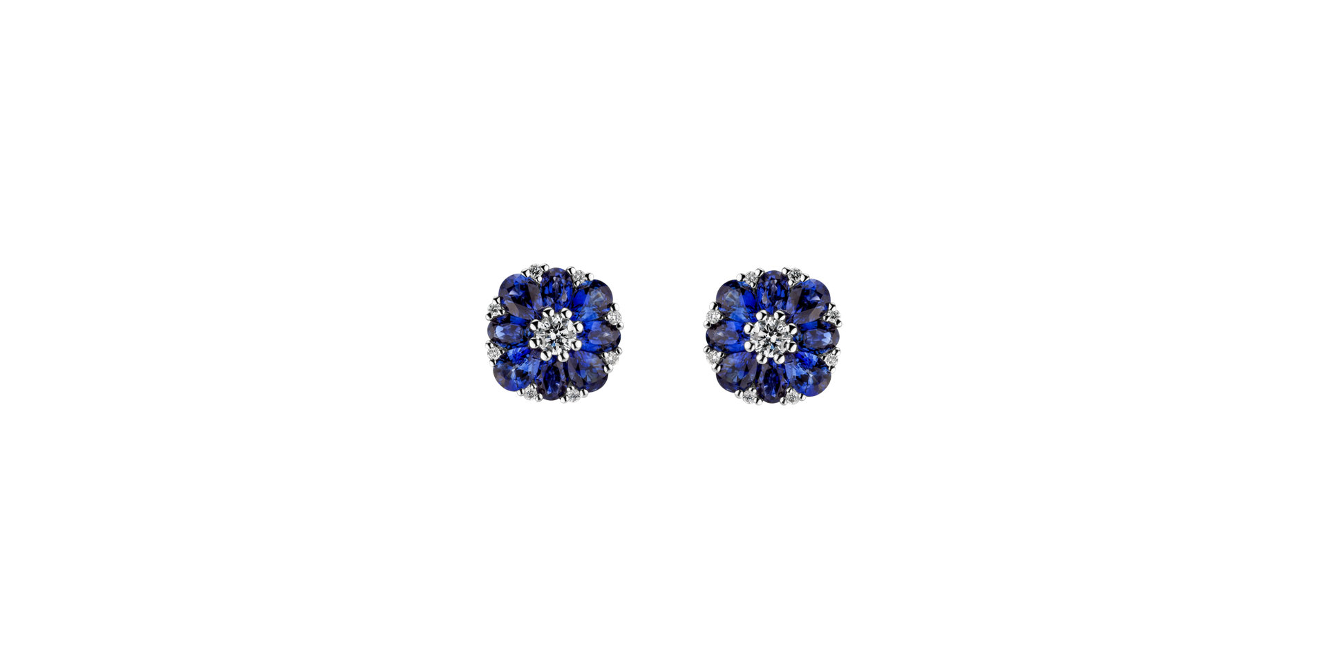 Diamond earrings and Sapphire Sky Flower