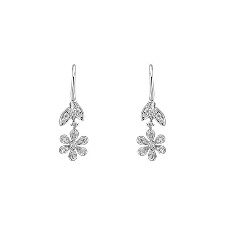 Diamond earrings Daisy Flower