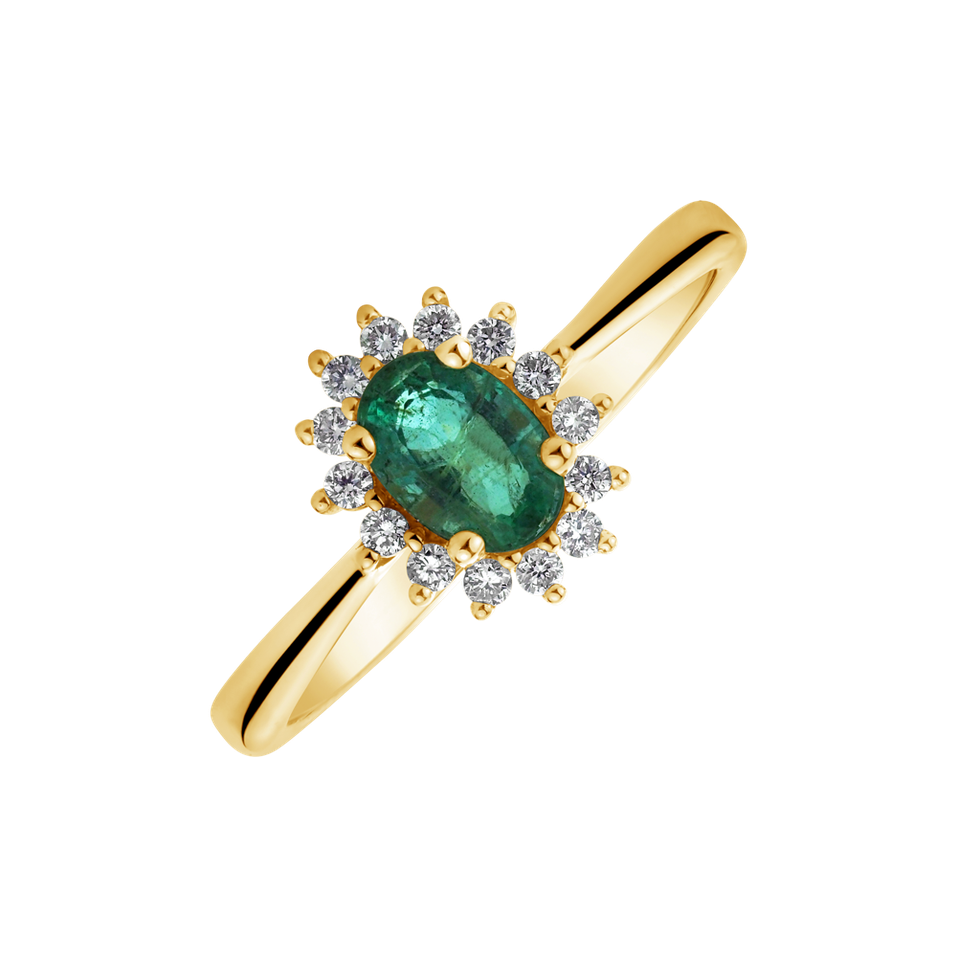 Diamond ring with Emerald Fabulous Lady