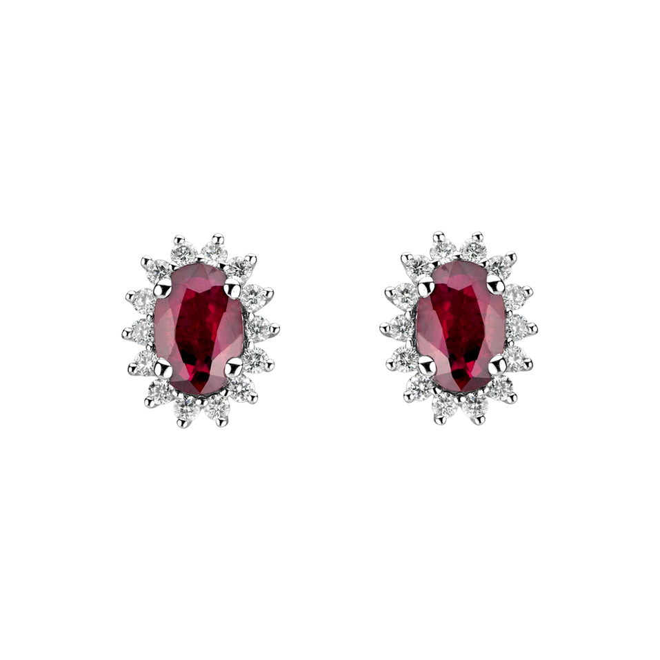Diamond earrings with Ruby Princess Sparkle