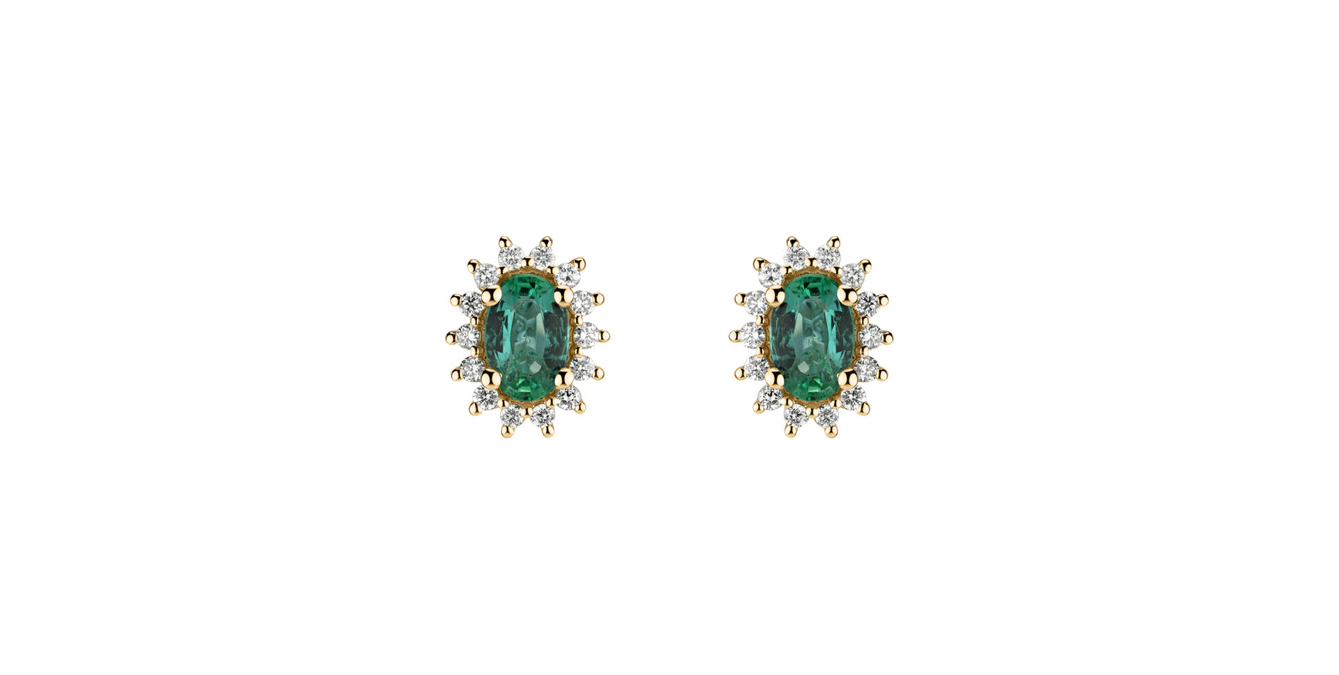 Diamond earrings with Emerald Princess Sparkle