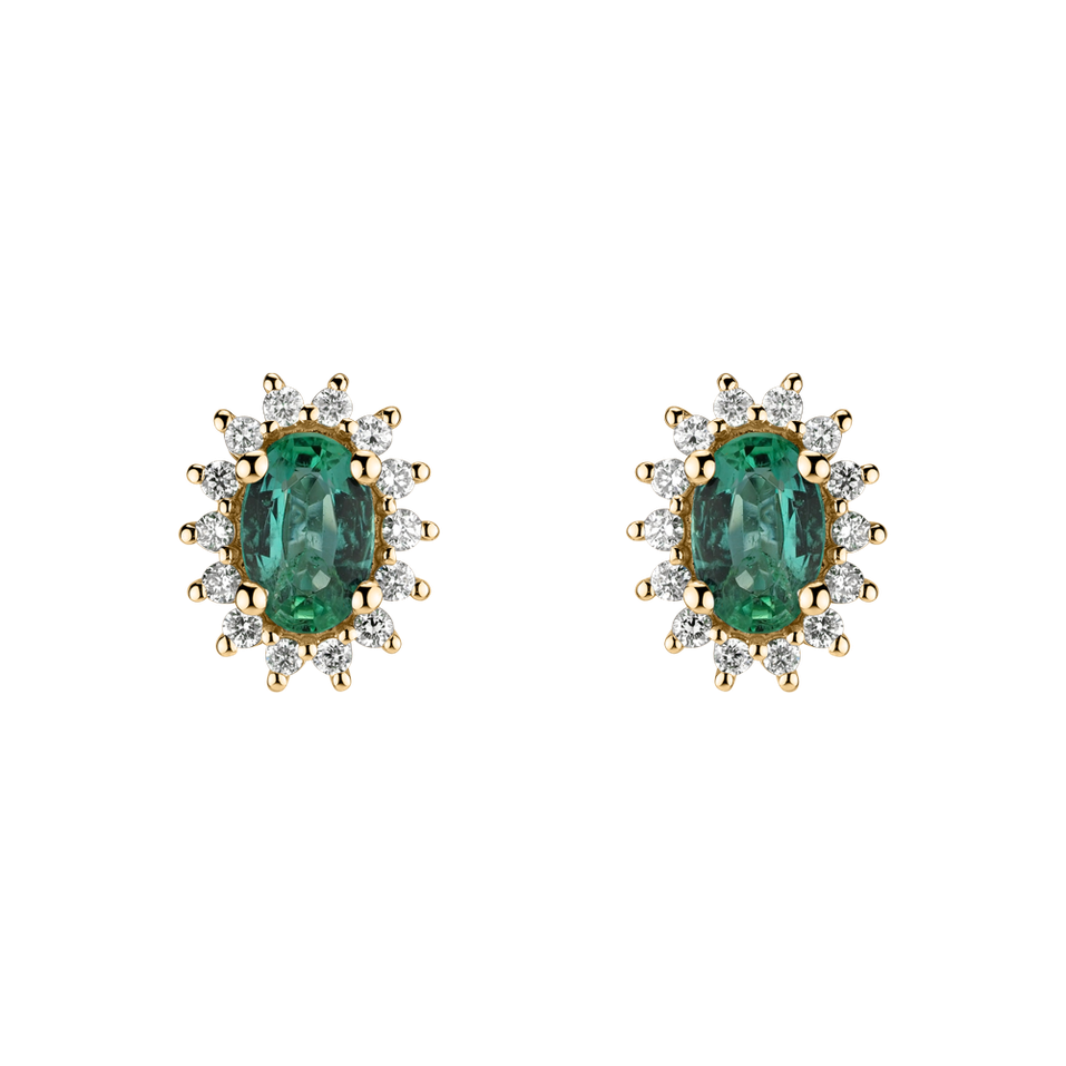 Diamond earrings with Emerald Princess Sparkle