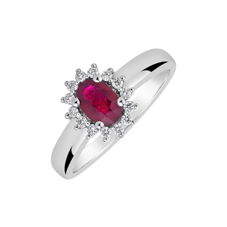 Diamond ring with Ruby Space Courier