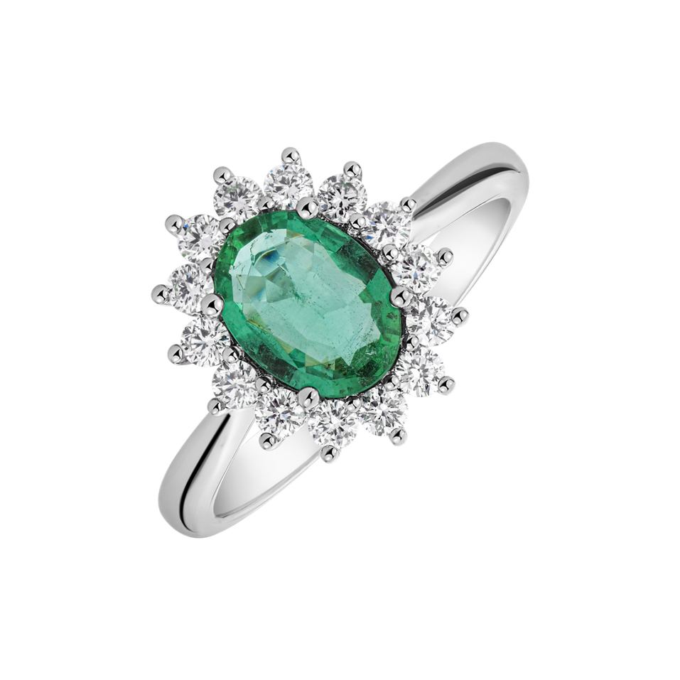 Diamond ring with Emerald Fabulous Lady