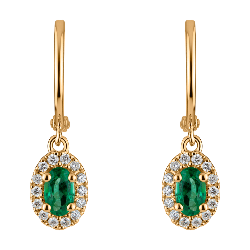 Diamond earrings with Emerald Shine Secret