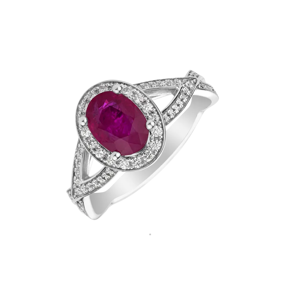 Diamond ring with Ruby Space Princess